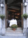 French restaurant Ã¢â¬â table for two at the window Royalty Free Stock Photo